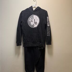 Youth Boston Celtics Black Hoodie and Pants Set Kids XL